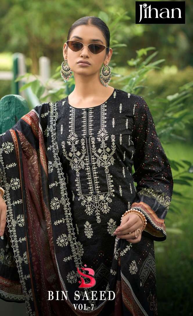 BIN SAEED LAWN VOL -  7 Open Pic by JIHAN              